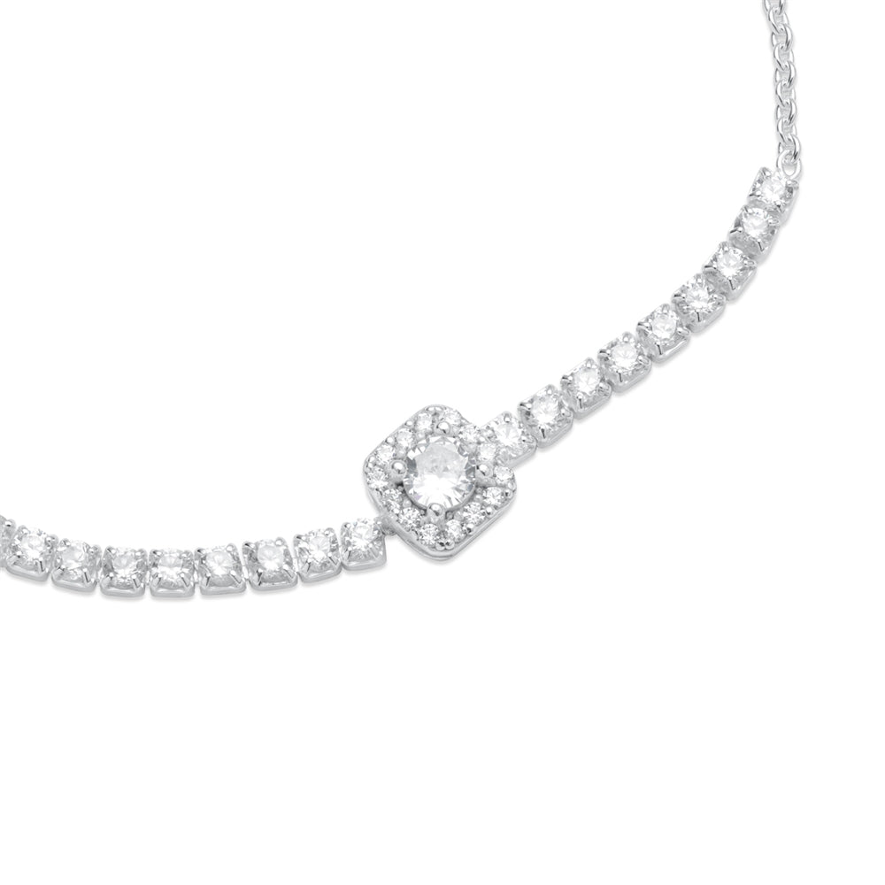 Argento Silver Solitaire Square Bracelet