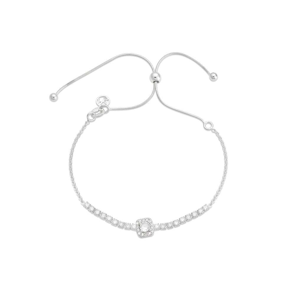 Argento Silver Solitaire Square Bracelet