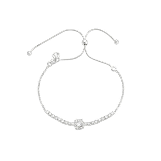 Argento Silver Solitaire Square Bracelet