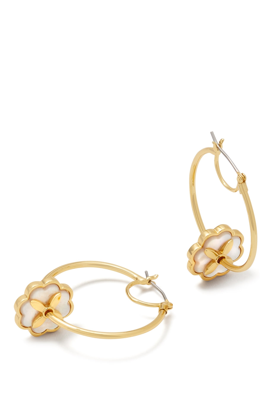 Kate Spade New York Gold Mother Of Pearl Flower Hoop Earrings