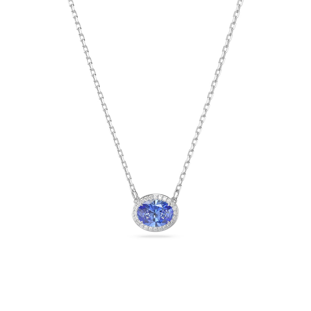 Swarovski Constella Blue Oval Cut Rhodium Necklace