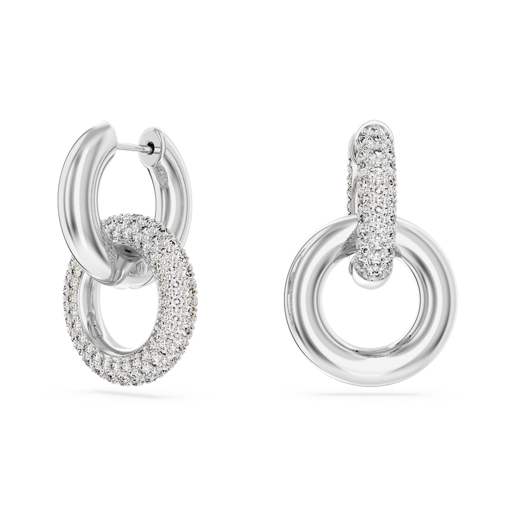 Swarovski Dextera Interlocking Loop Crystal Hoop Earrings