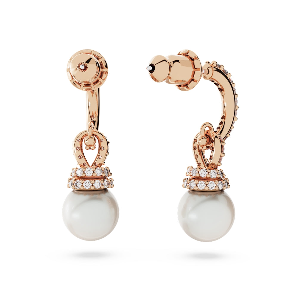 Swarovski Originally While Pearl Rose Gold Drop Earrings