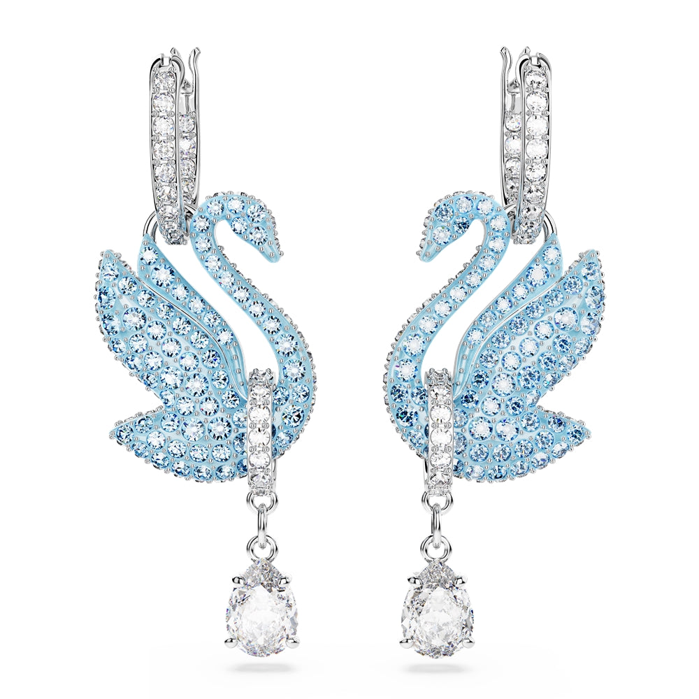 Swarovski Swarovski Blue Swan Drop Earrings