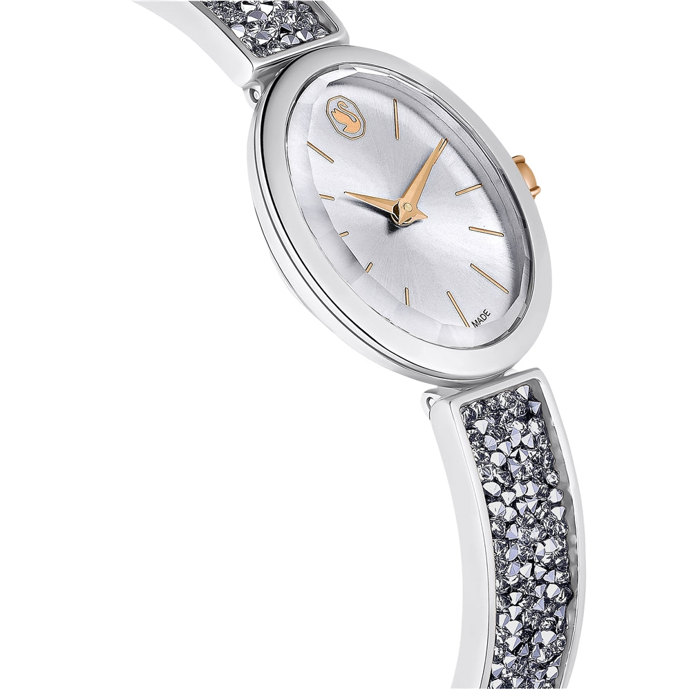 Swarovski Crystal Rock White and Stainless Steel Oval Watch