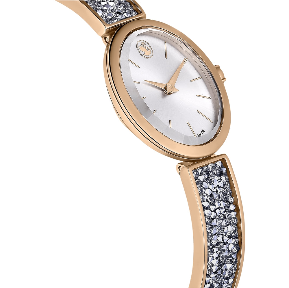 Swarovski Crystal Rock White and Rose-Gold Oval Watch