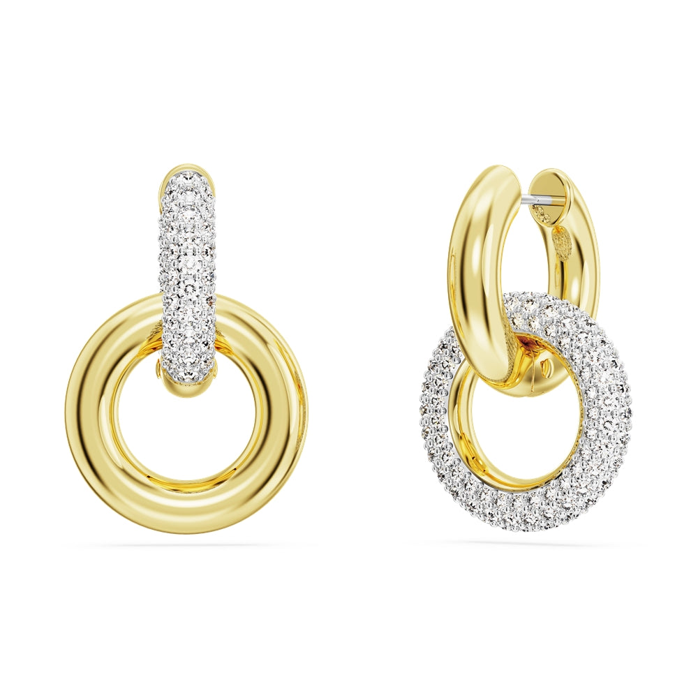 Swarovski Dextera Gold Interlocking Loop Hoop Earrings