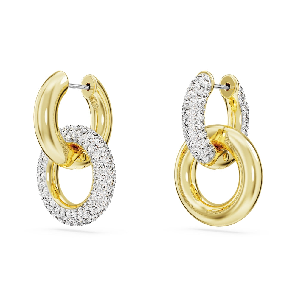 Swarovski Dextera Gold Interlocking Loop Hoop Earrings
