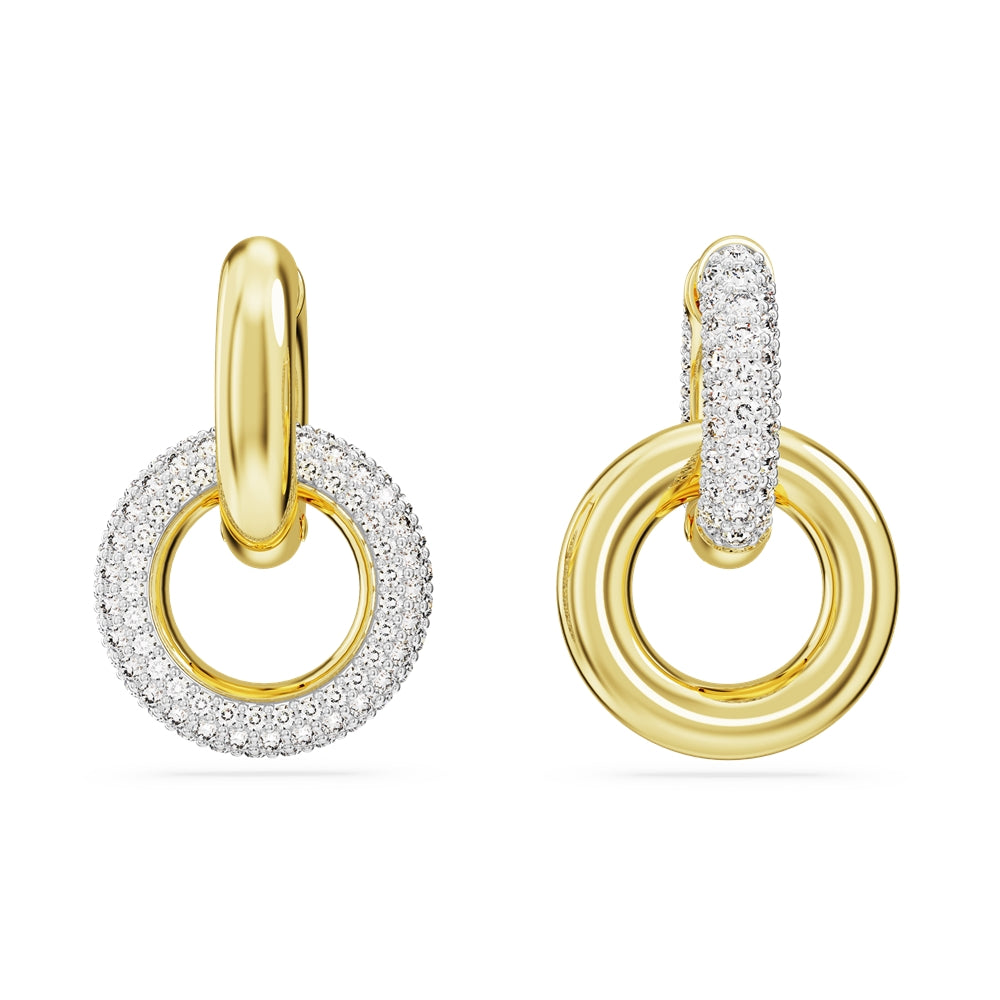 Swarovski Dextera Gold Interlocking Loop Hoop Earrings