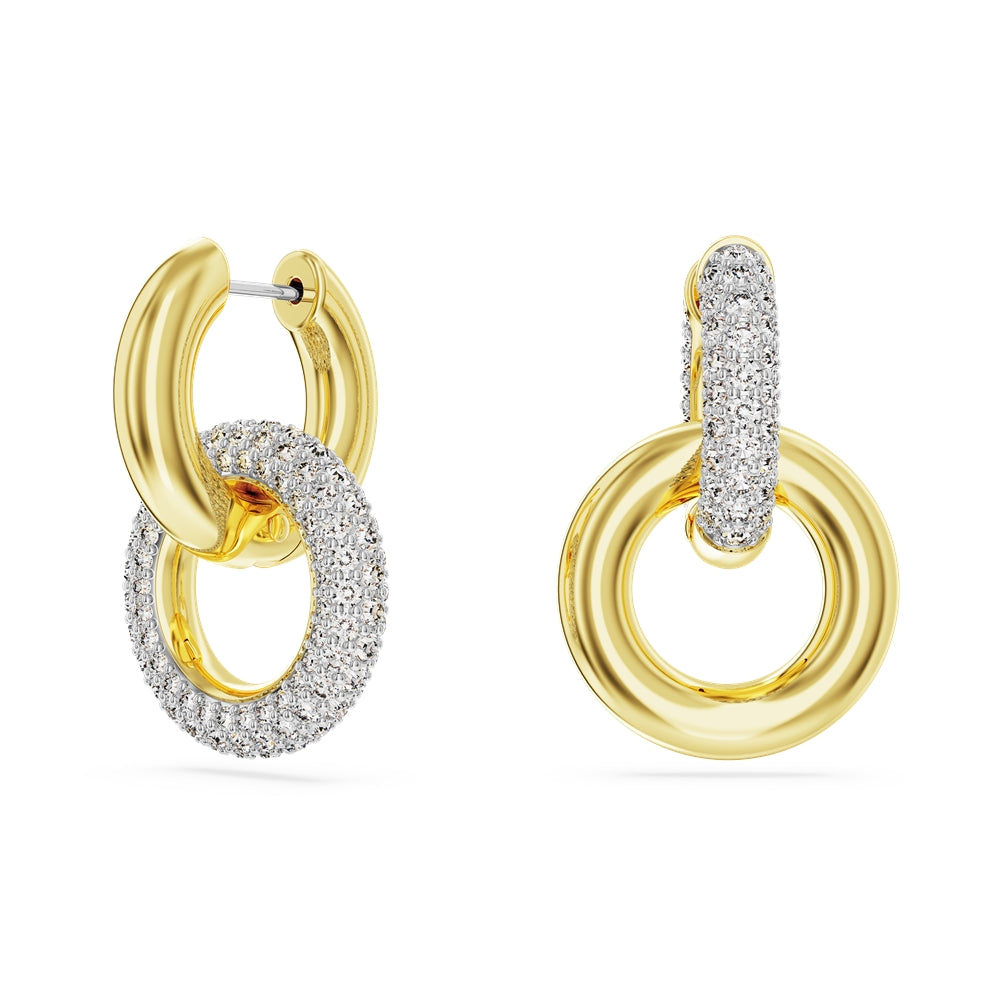 Swarovski Dextera Gold Interlocking Loop Hoop Earrings