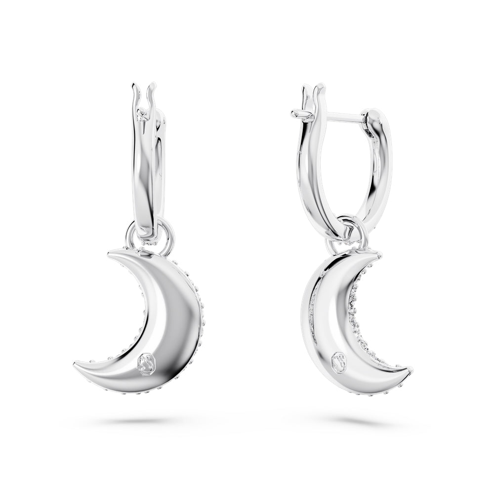 Swarovski Luna Moon Clear Crystal Drop Earrings