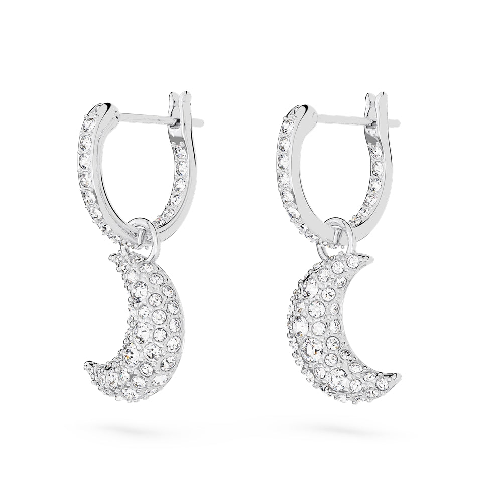 Swarovski Luna Moon Clear Crystal Drop Earrings