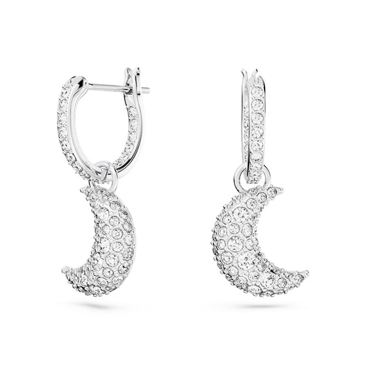 Swarovski Luna Moon Clear Crystal Drop Earrings