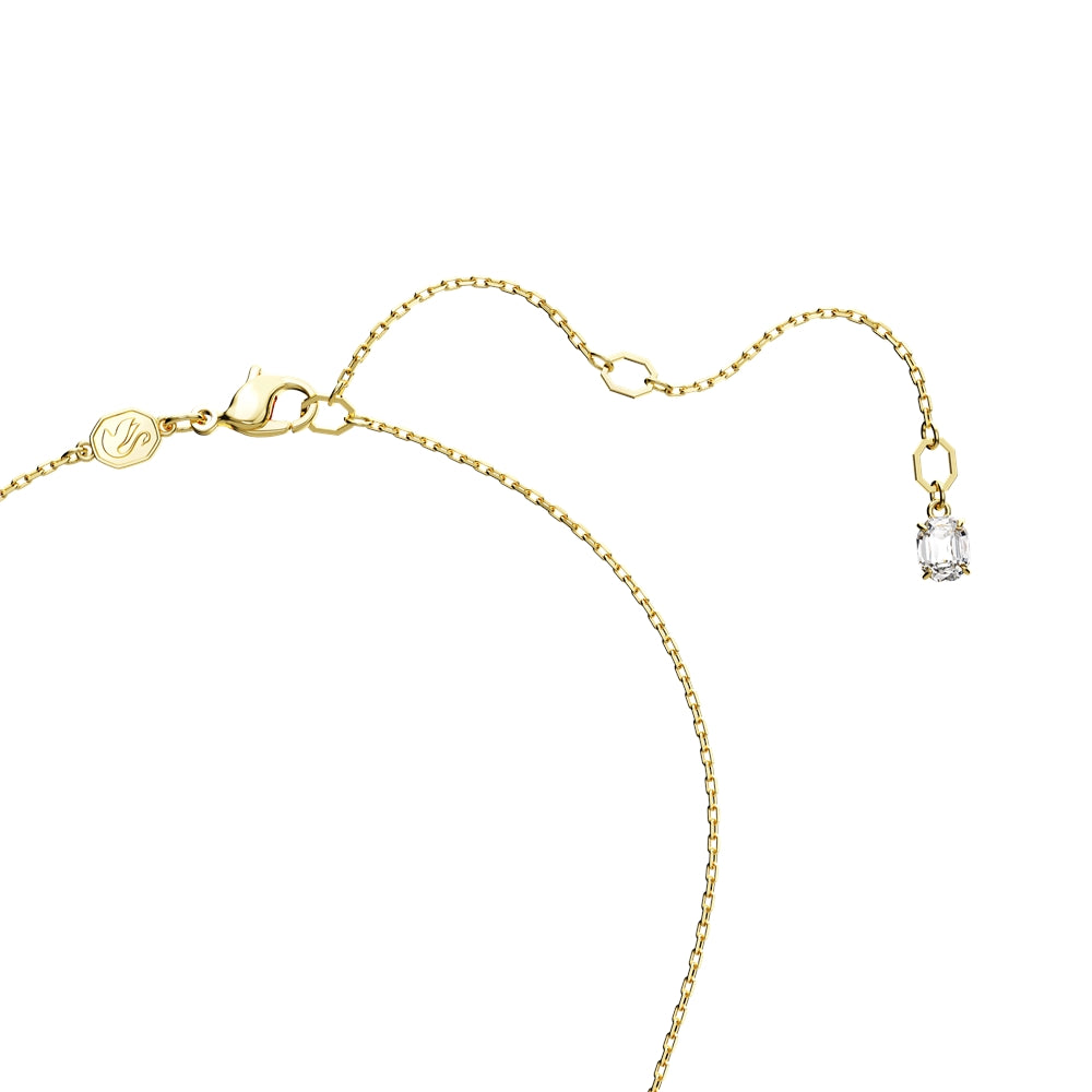 Swarovski Matrix Gold Rectangular Cut Green Pendant Necklace