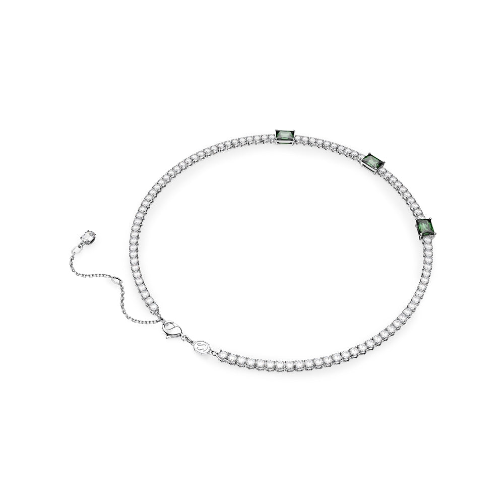 Swarovski Matrix Mixed Cut Green Tennis Necklace