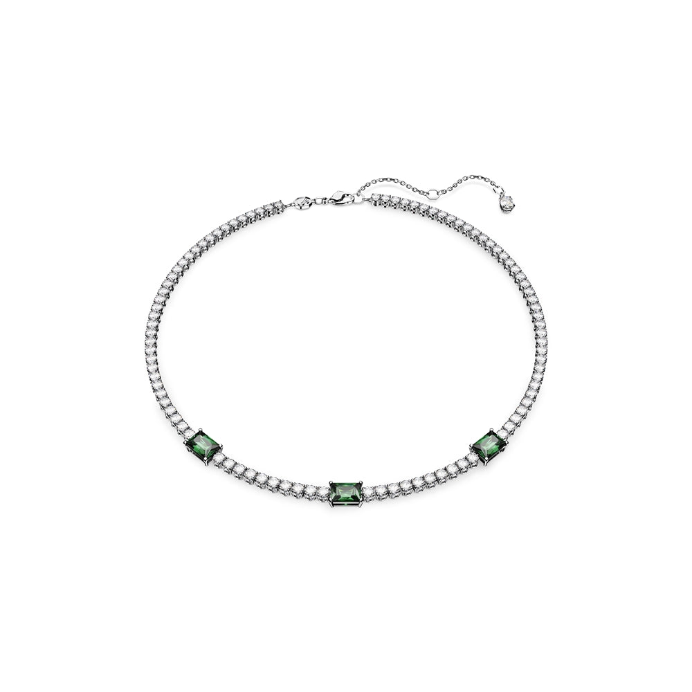 Swarovski Matrix Mixed Cut Green Tennis Necklace