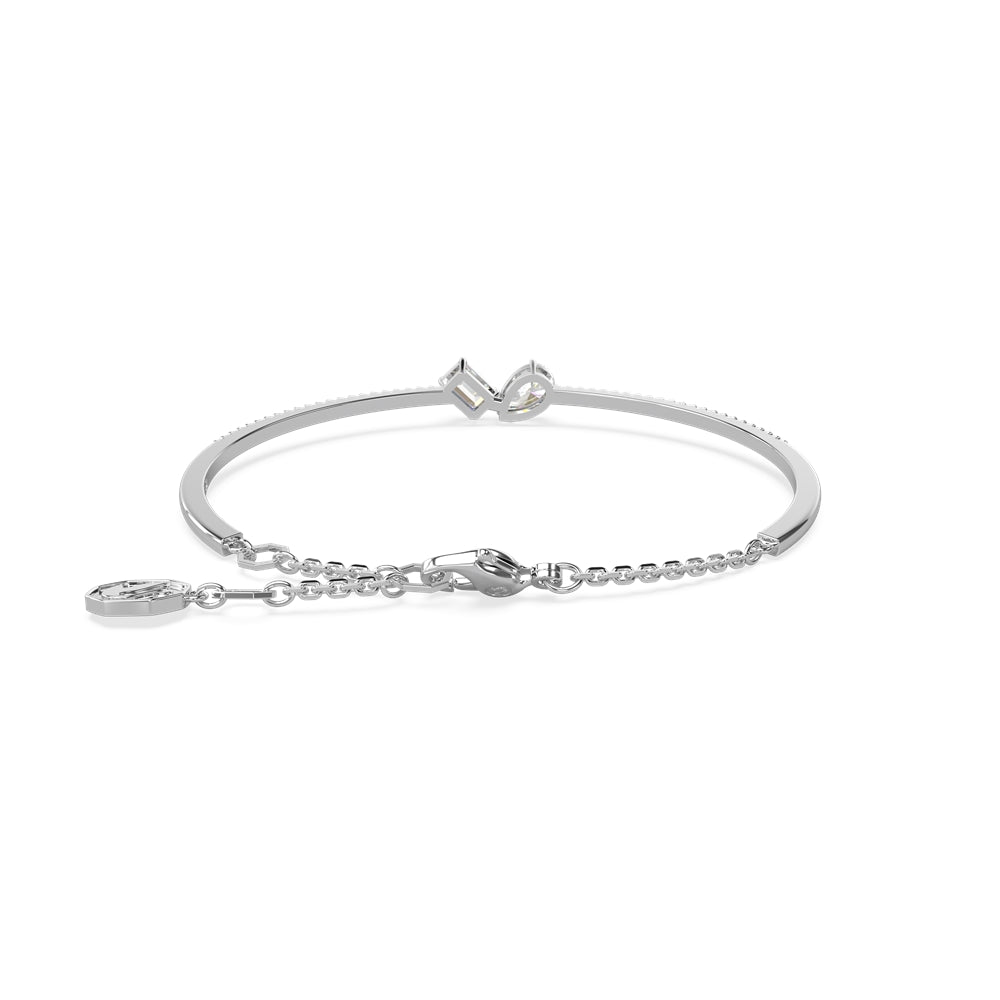 Swarovski Mesmera White Mixed Cuts Rhodium Bangle