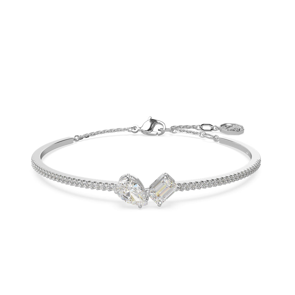 Swarovski Mesmera White Mixed Cuts Rhodium Bangle