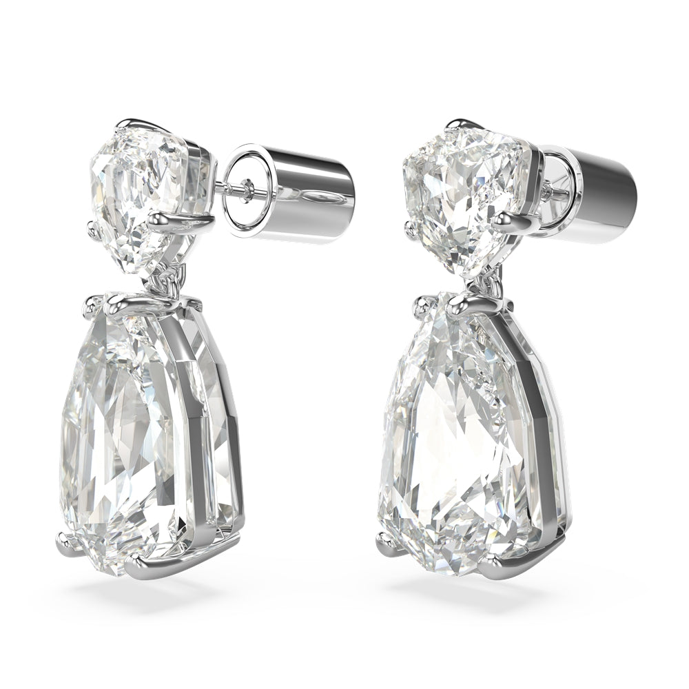 Swarovski Mesmara Mixed Cuts Rodium Plated Drop Earrings