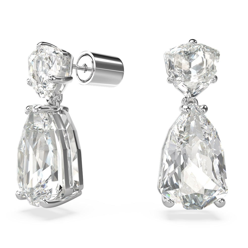 Swarovski Mesmara Mixed Cuts Rodium Plated Drop Earrings