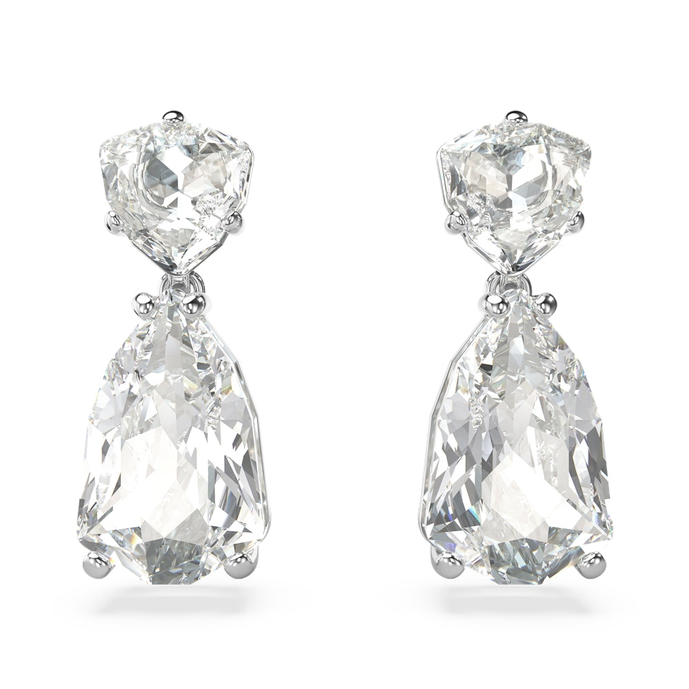 Swarovski Mesmara Mixed Cuts Rodium Plated Drop Earrings