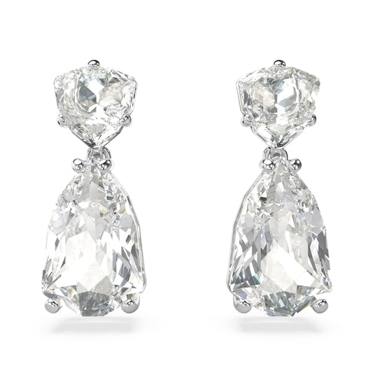 Swarovski Mesmara Mixed Cuts Rodium Plated Drop Earrings