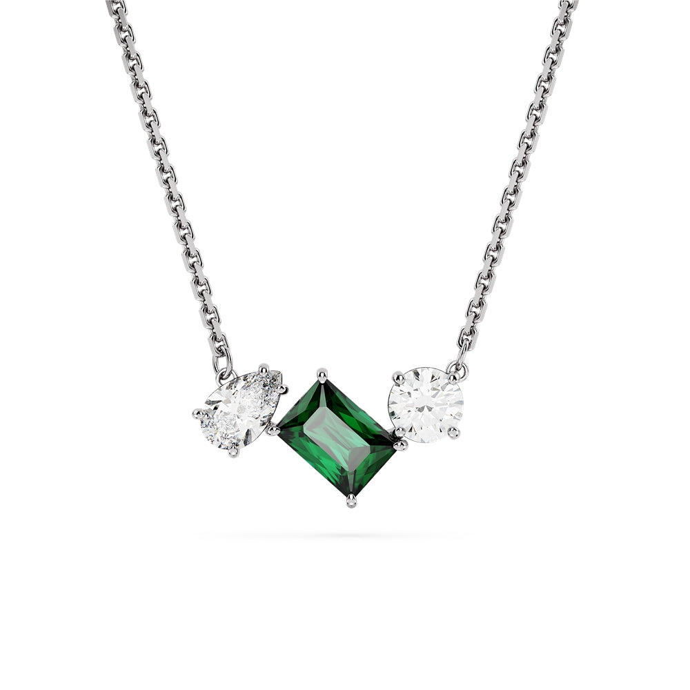 Swarovski Mesmara Mixed Cuts Green Pendant Statement Necklace