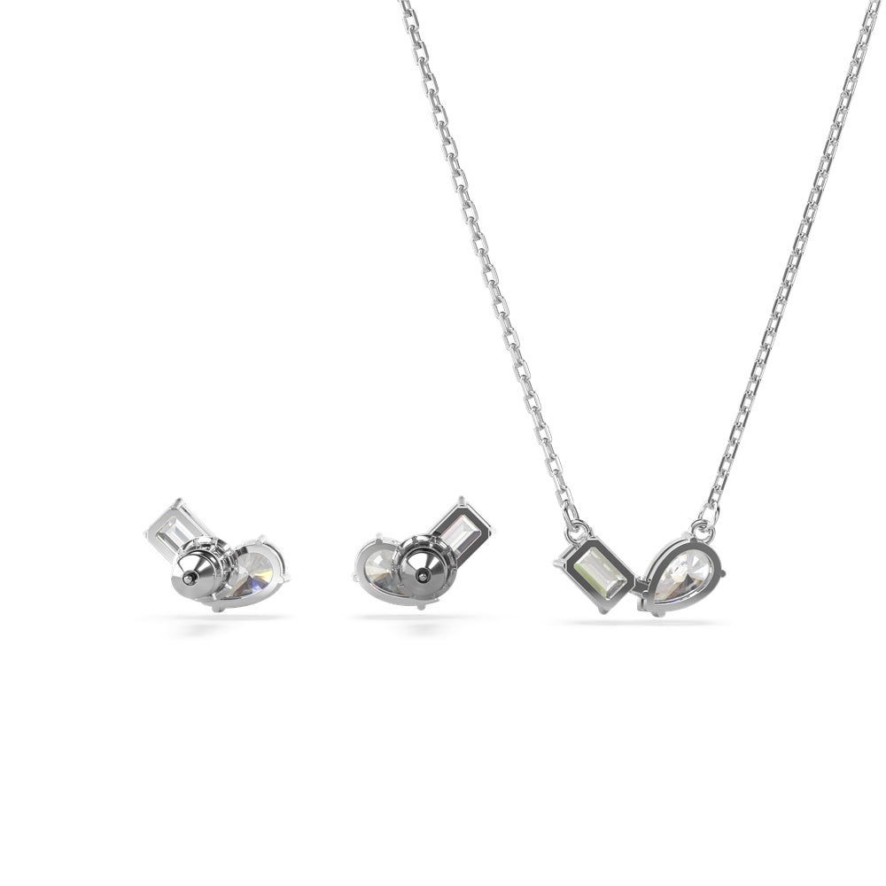 Swarovski Mesmara Mixed Cuts White Earring and Necklace Set