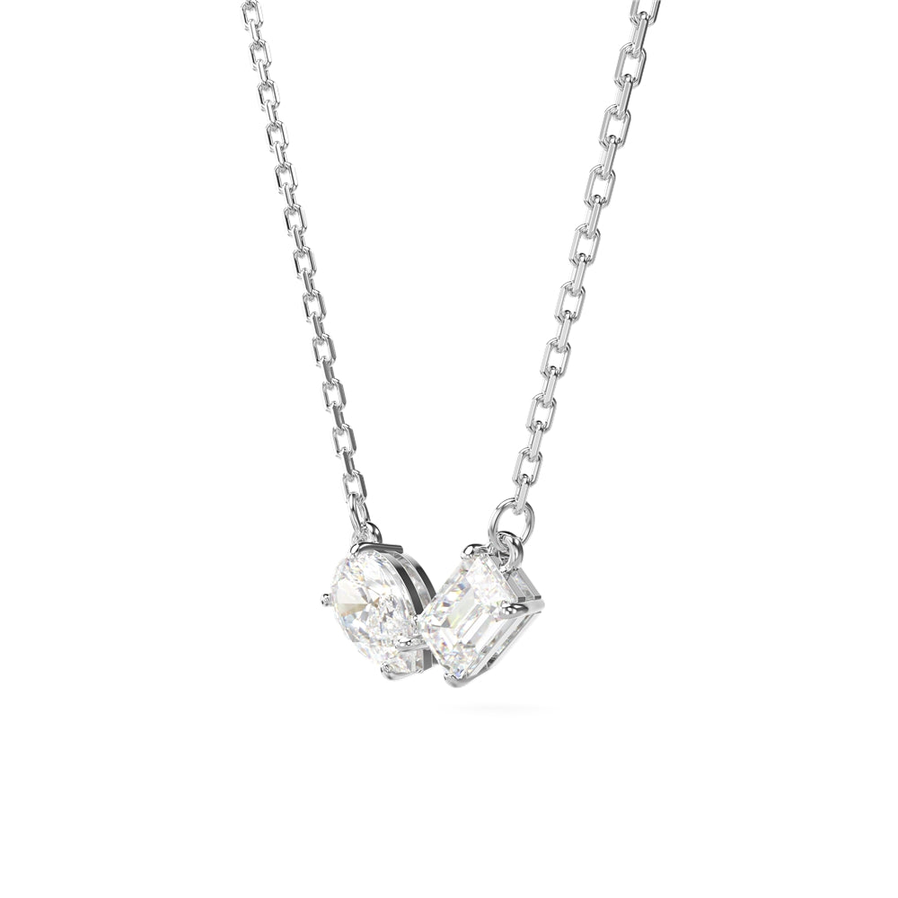 Swarovski Mesmara Mixed Cuts White Earring and Necklace Set