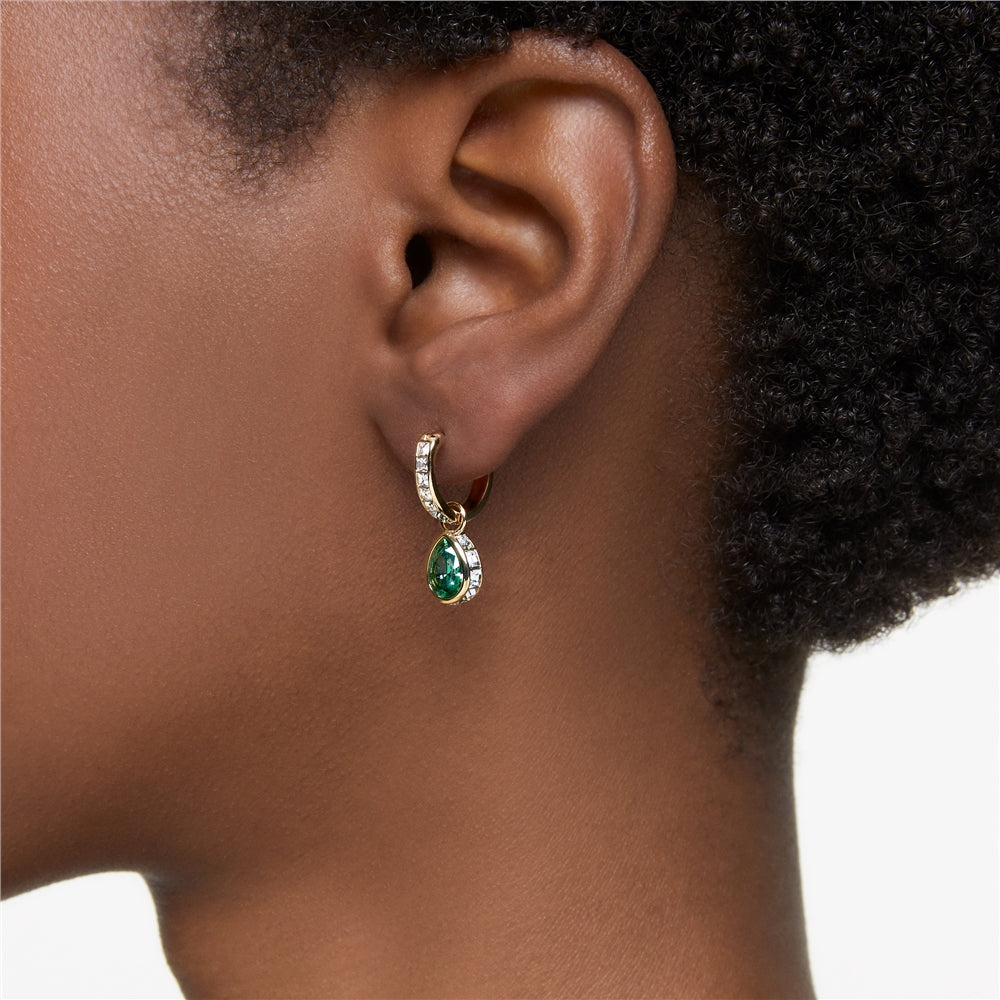 Swarovski Stilla Pear Cut Green Drop Earrings
