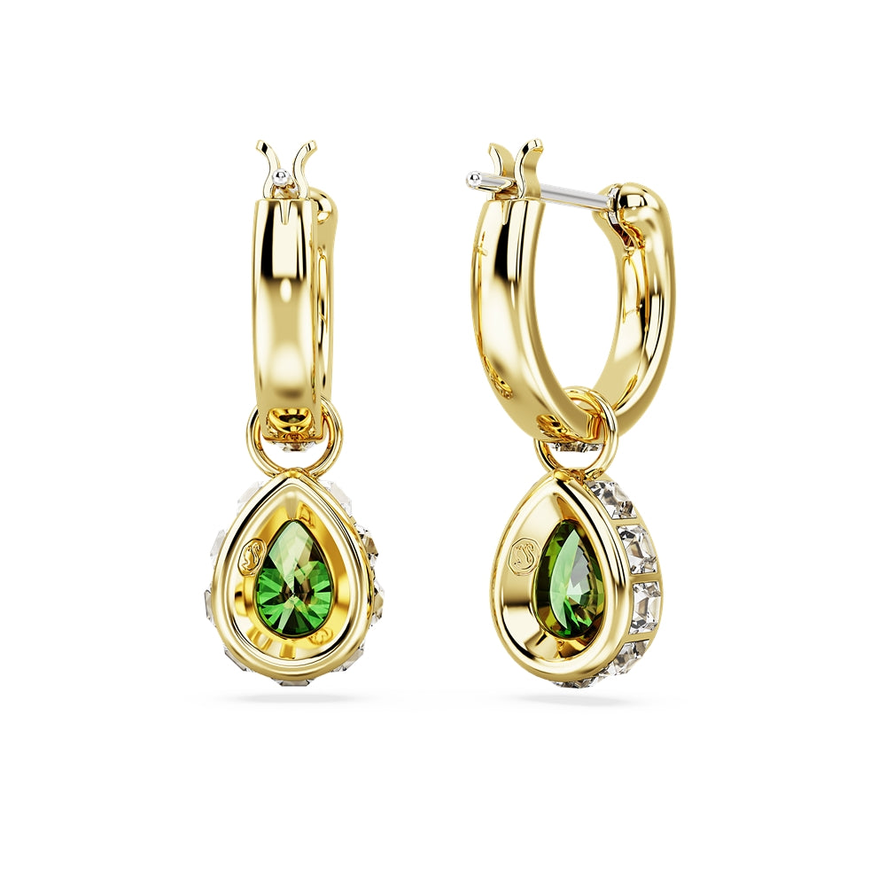 Swarovski Stilla Pear Cut Green Drop Earrings