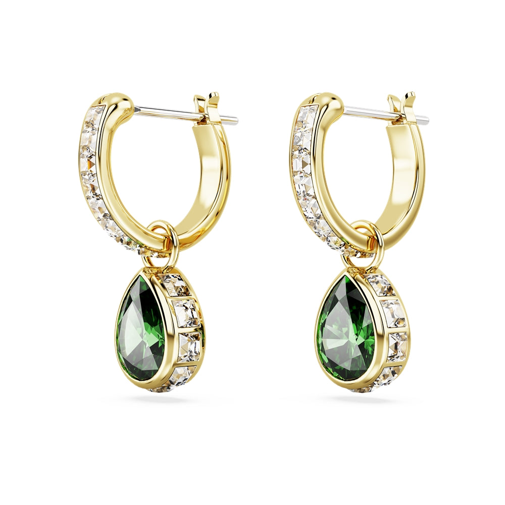 Swarovski Stilla Pear Cut Green Drop Earrings