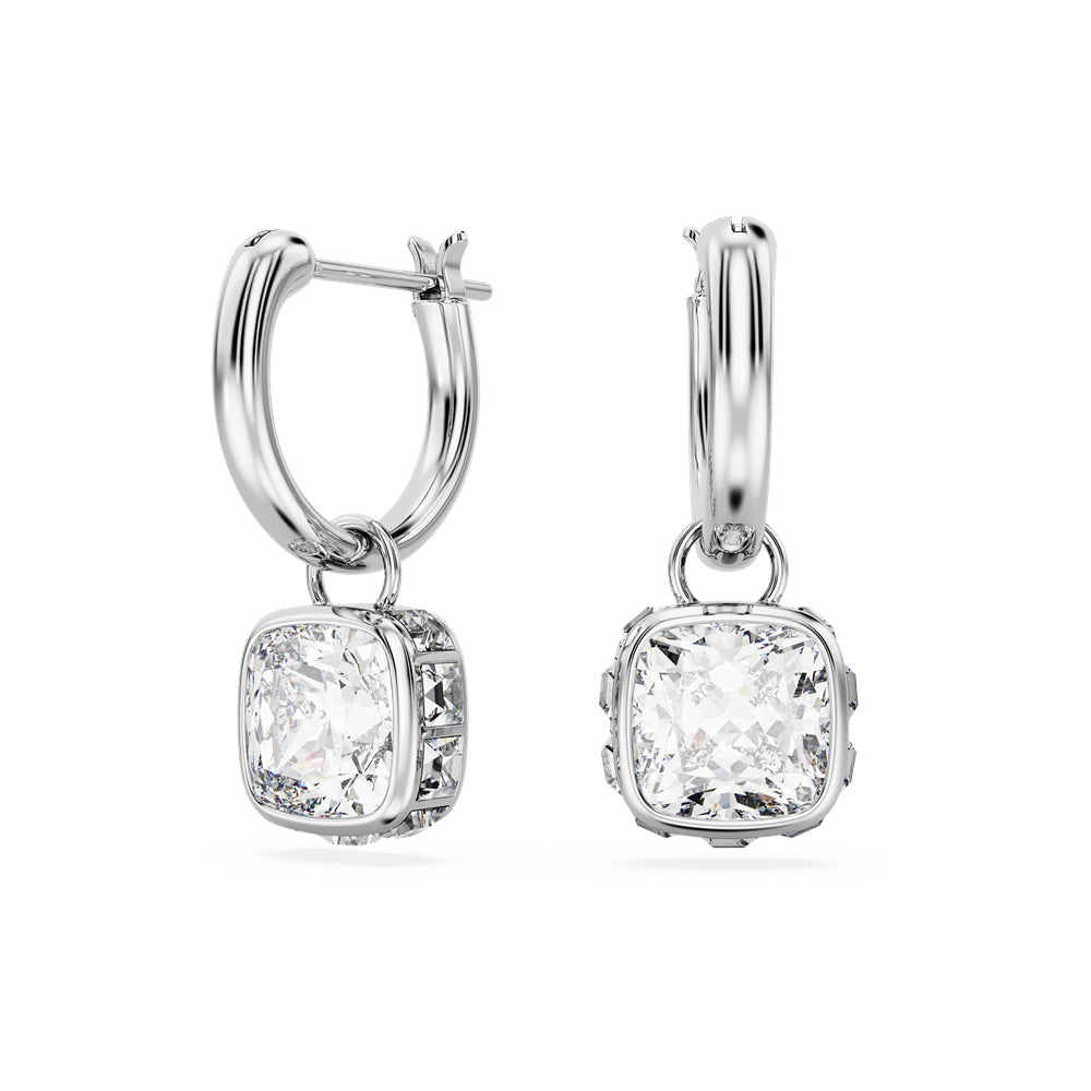 Swarovski Stilla Square Cut White Drop Earrings