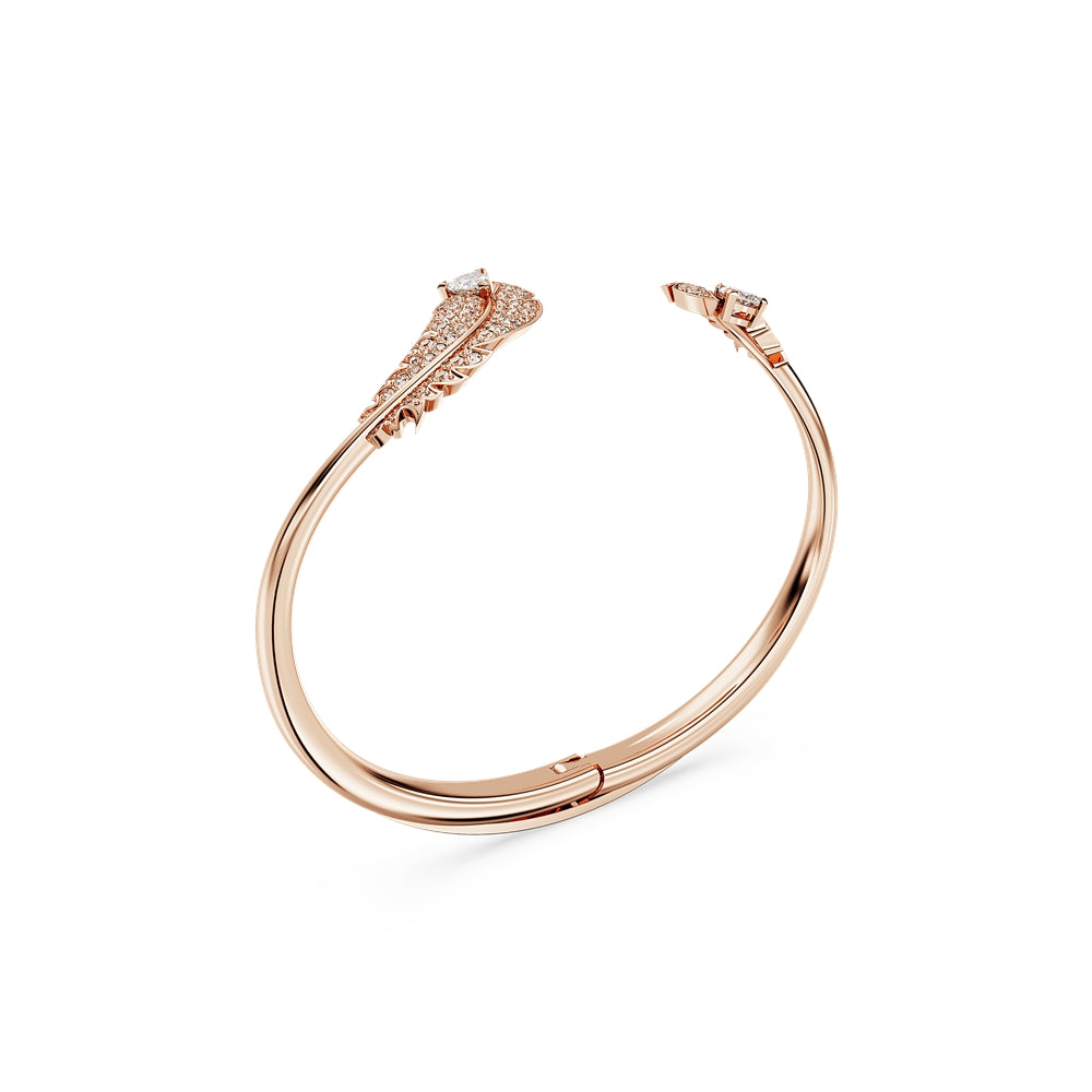 Swarovski Nice Rose-Gold Feather Bangle