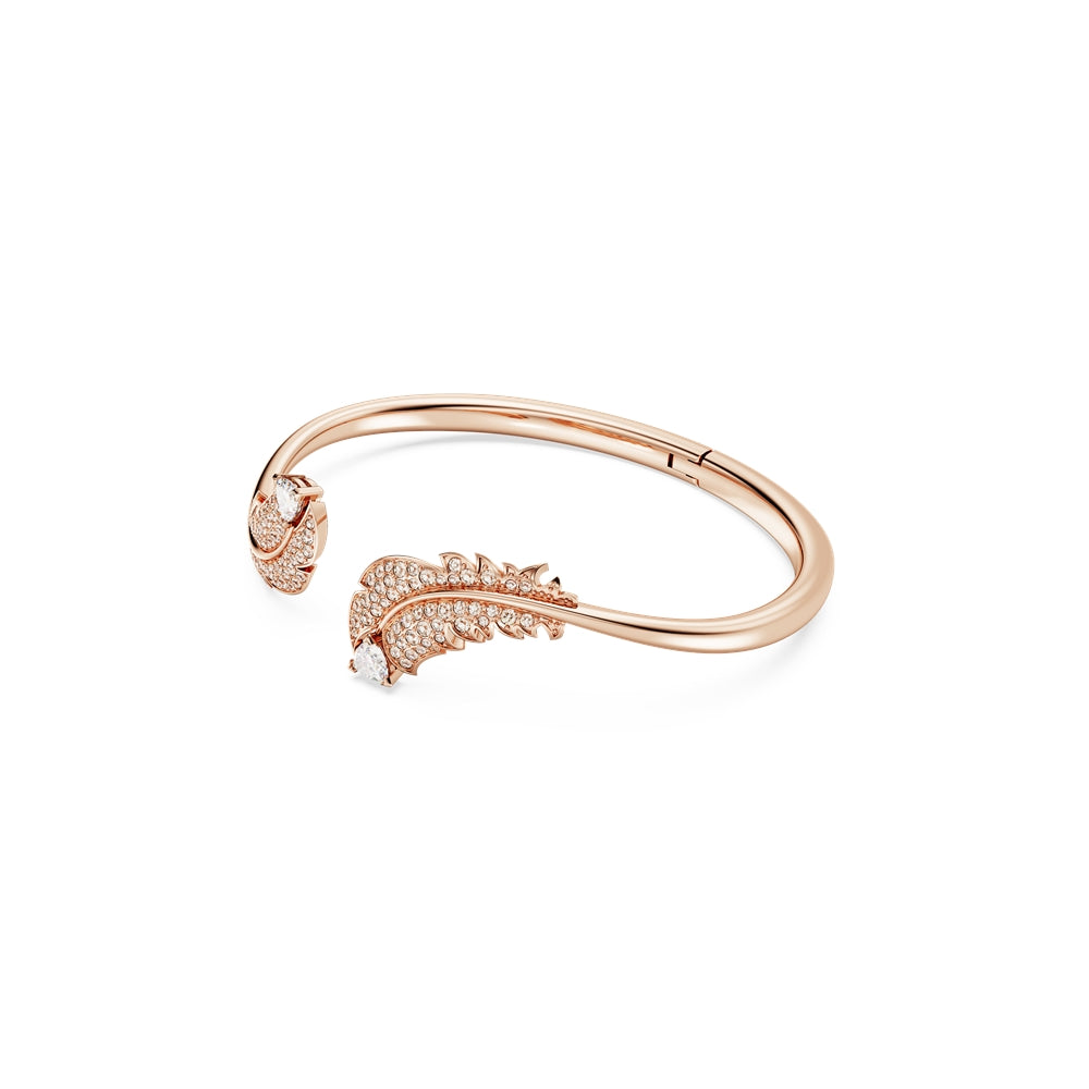 Swarovski Nice Rose-Gold Feather Bangle