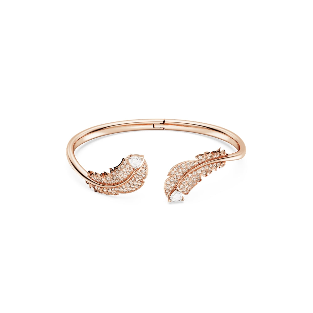 Swarovski Nice Rose-Gold Feather Bangle