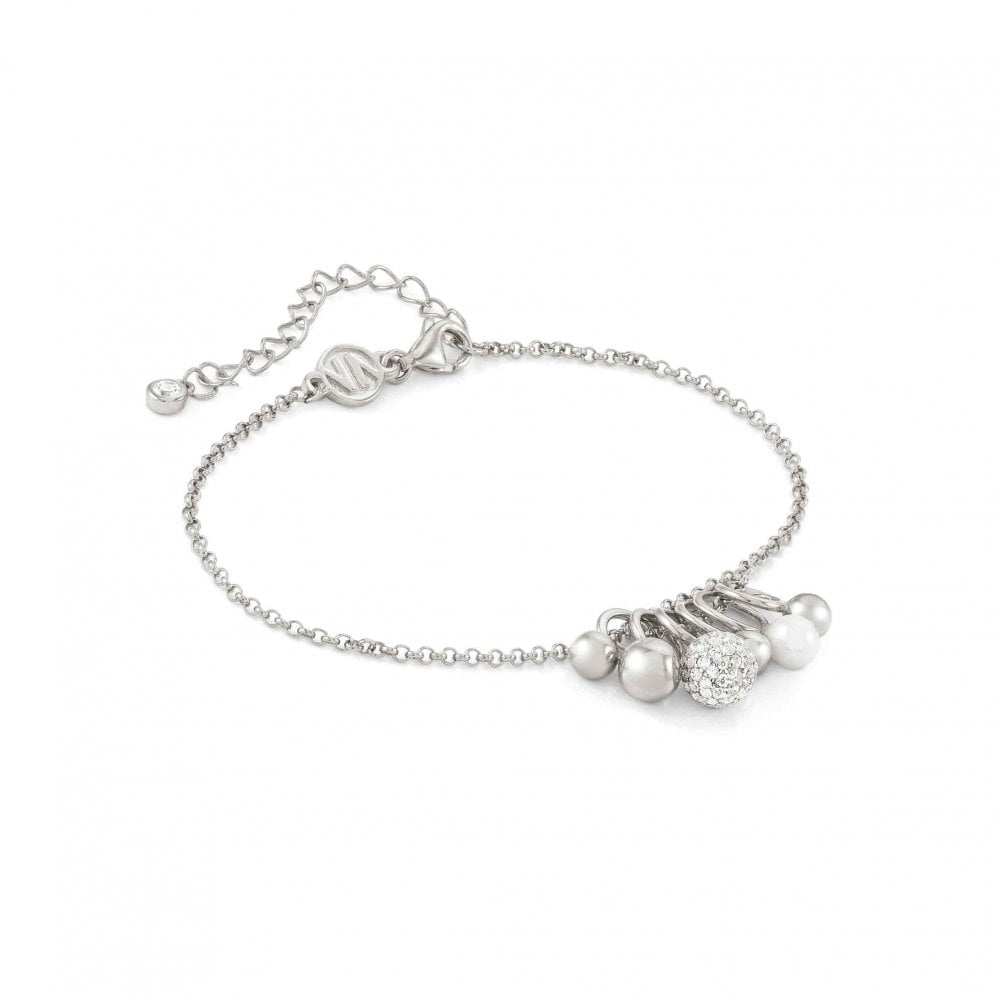 Nomination Soul Silver Crystal Ball Pearl Bracelet 