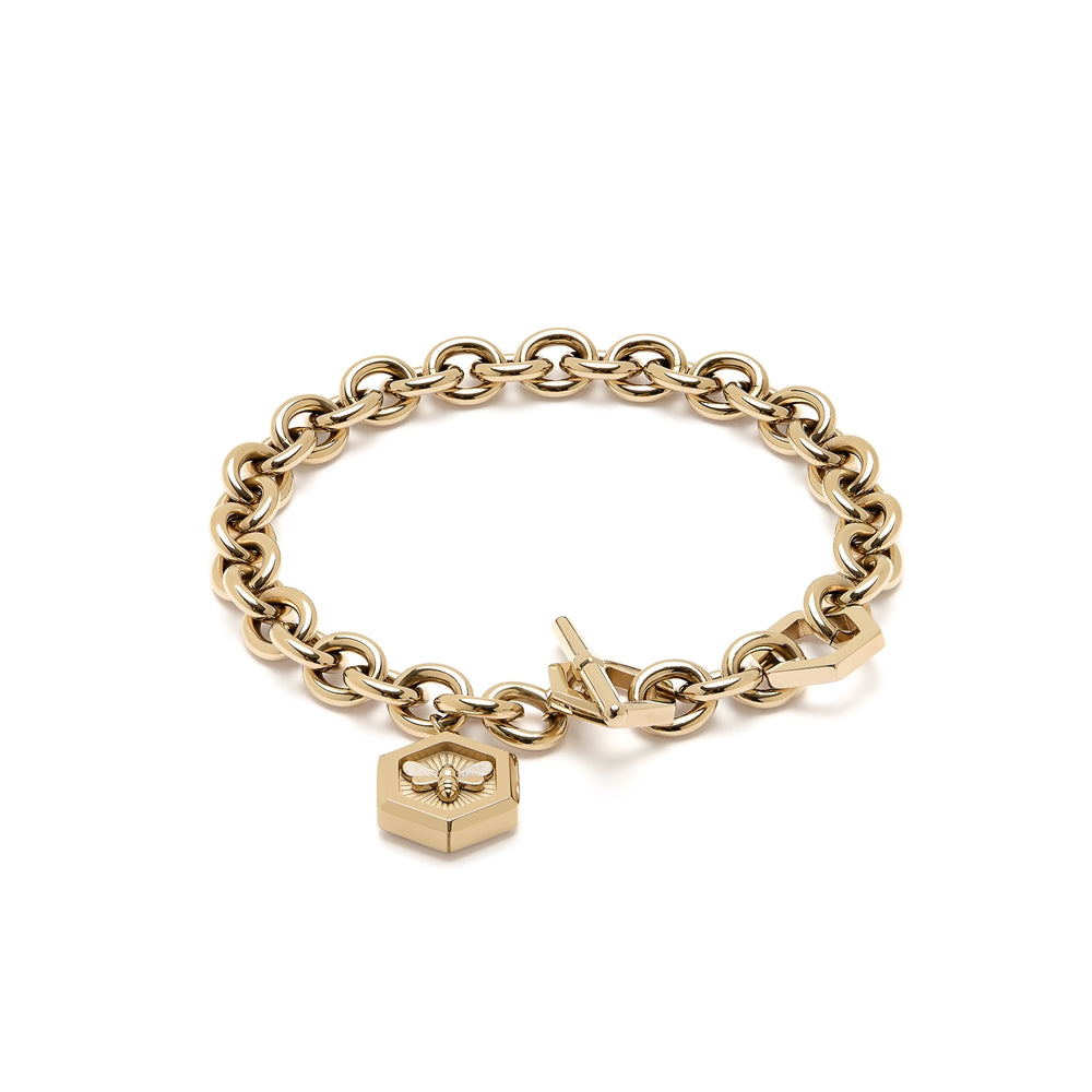 Olivia Burton Gold Bee and Honeycomb Toggle Bracelet
