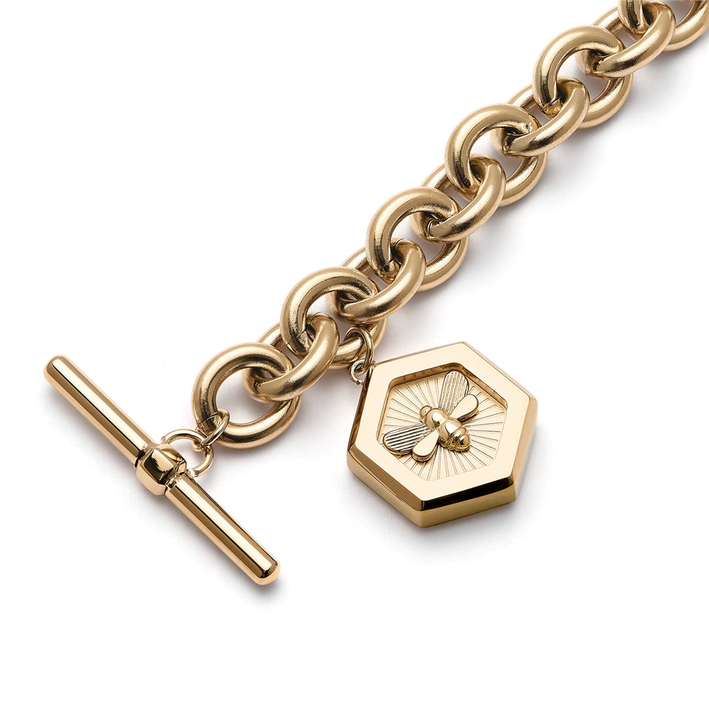 Olivia Burton Gold Bee and Honeycomb Toggle Bracelet