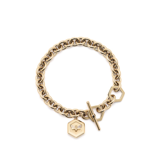 Olivia Burton Gold Bee and Honeycomb Toggle Bracelet