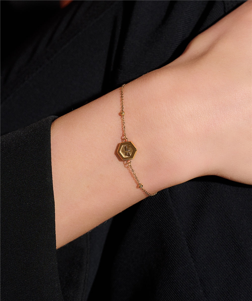 Olivia Burton Gold Bee and Honeycomb Bracelet