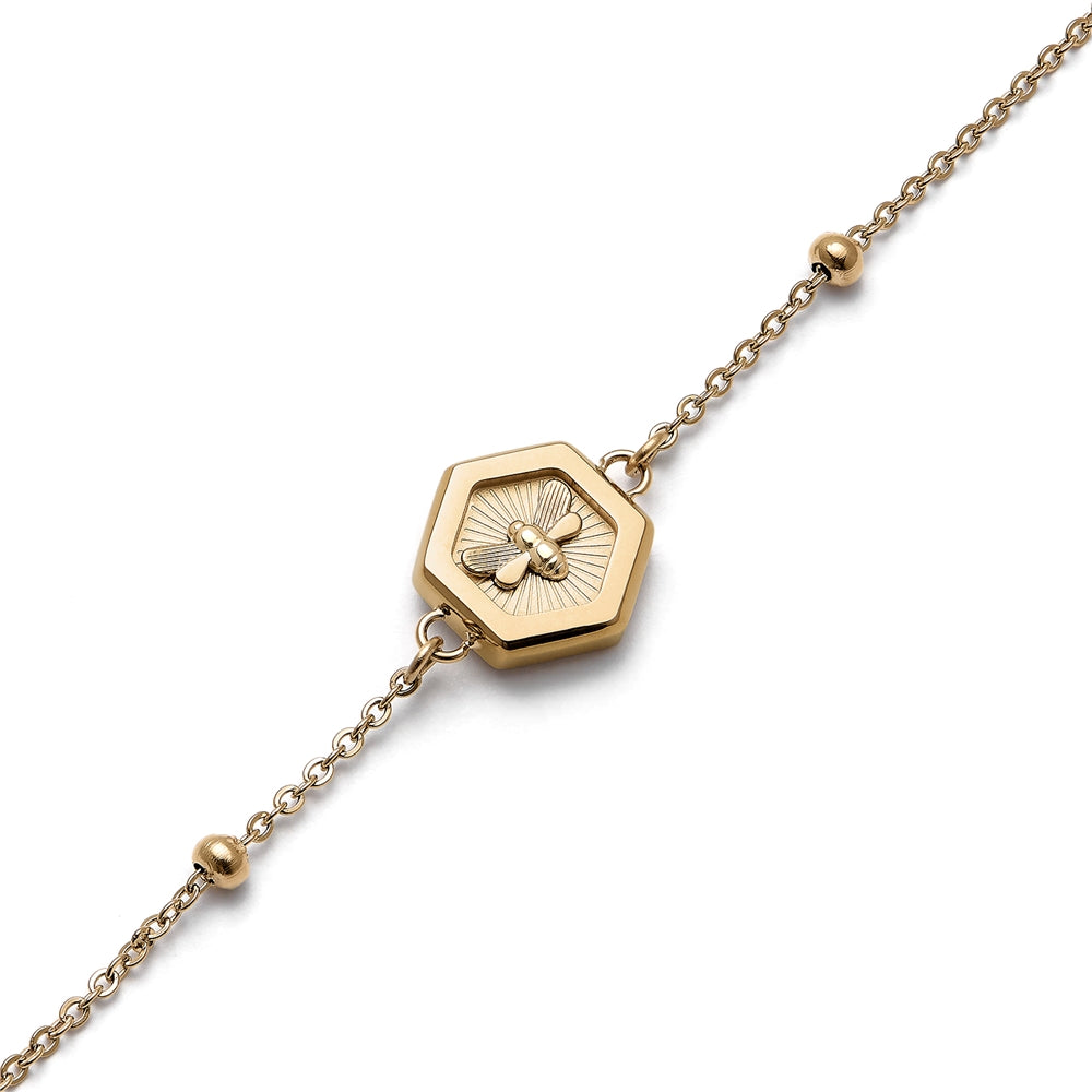 Olivia Burton Gold Bee and Honeycomb Bracelet