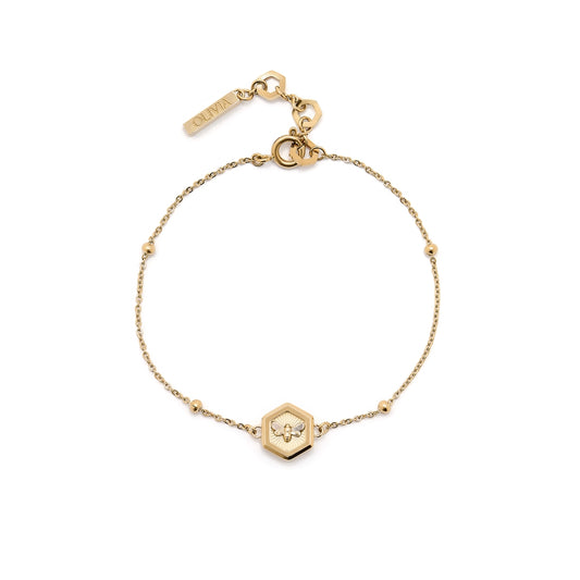 Olivia Burton Gold Bee and Honeycomb Bracelet