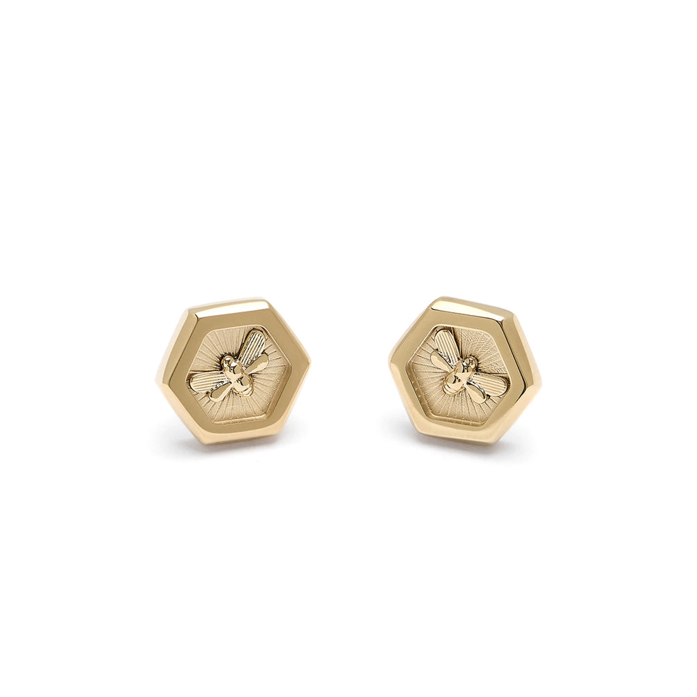 Olivia Burton Gold Bee and Honeycomb Stud Earring