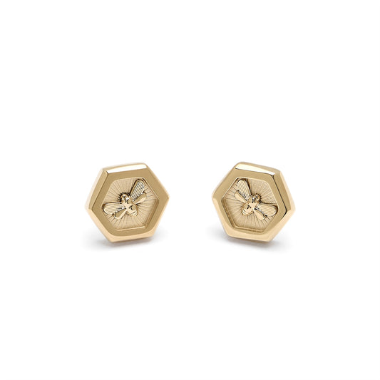 Olivia Burton Gold Bee and Honeycomb Stud Earring