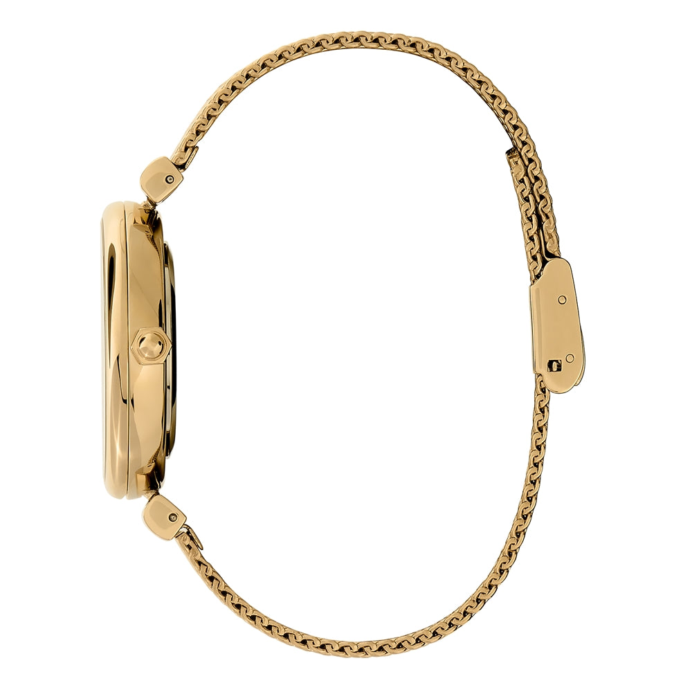 Olivia Burton Gold T-Bar Light Gold Dial Honeycomb and Bee Detail Watch
