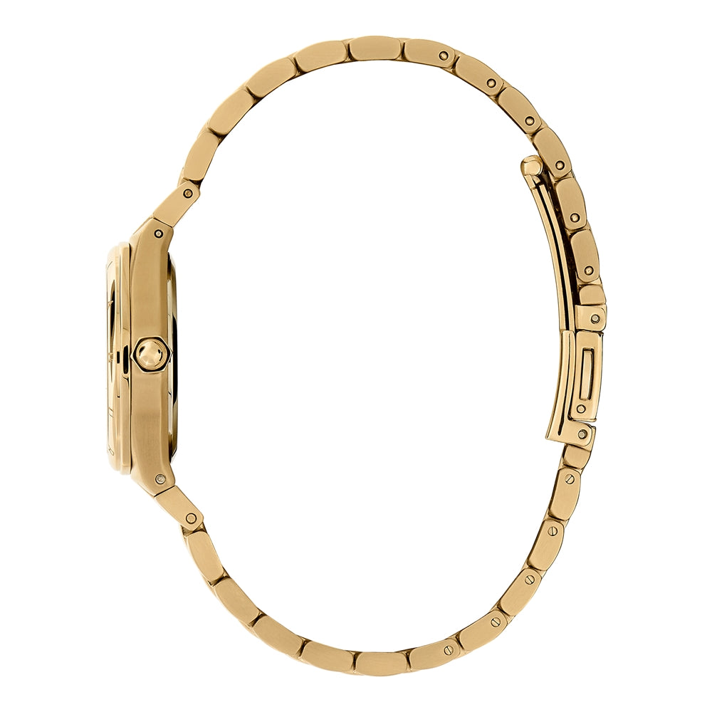 Olivia Burton Gold Mushroom Dial With Warm Grey Print Metal Watch