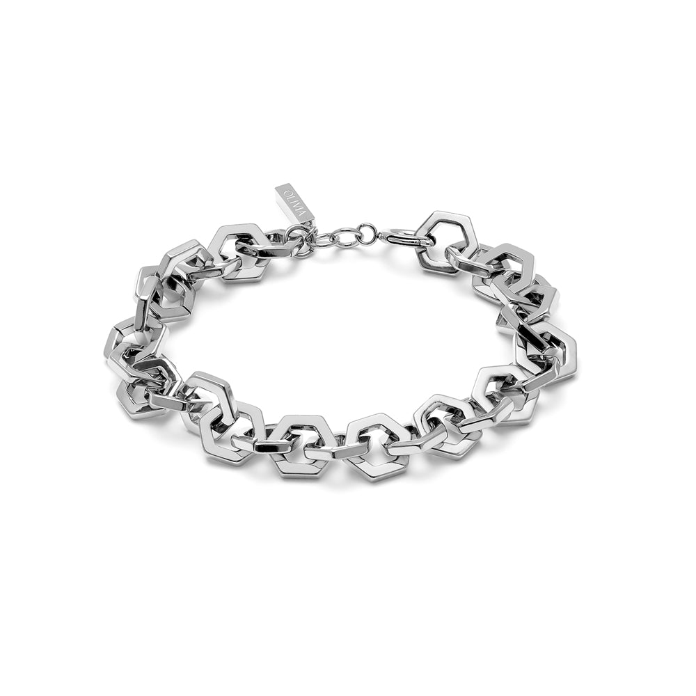Olivia Burton Silver Honeycomb Detail Link Bracelet