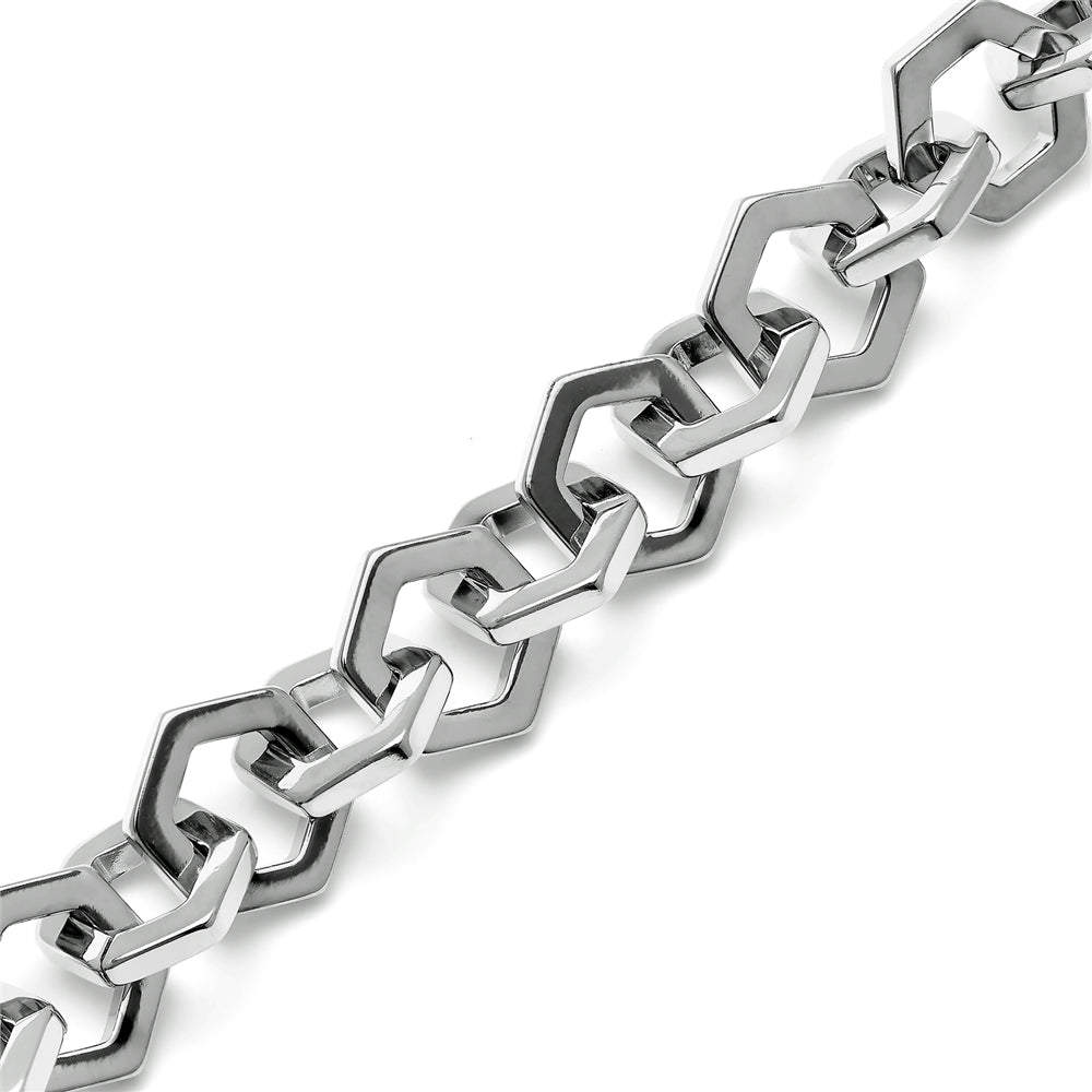 Olivia Burton Silver Honeycomb Detail Link Bracelet