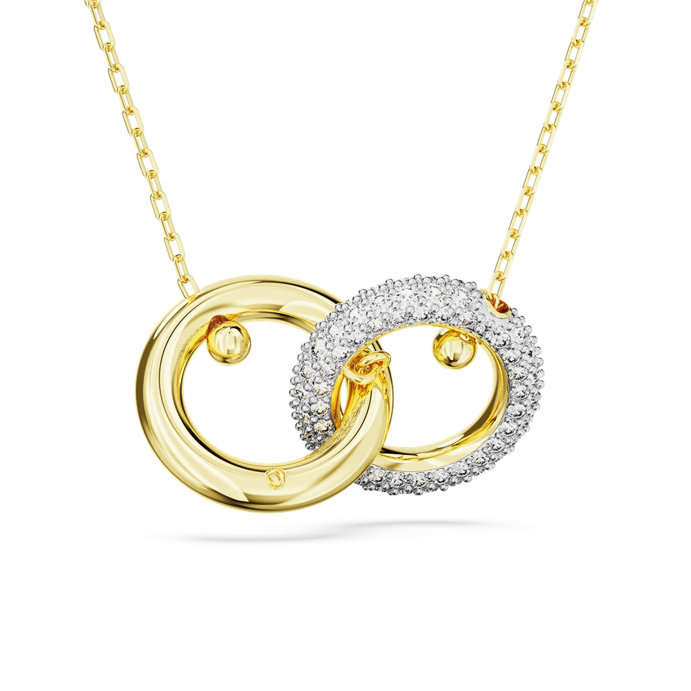 Swarovski Dextera Gold Interlocking Loop Pendant Necklace